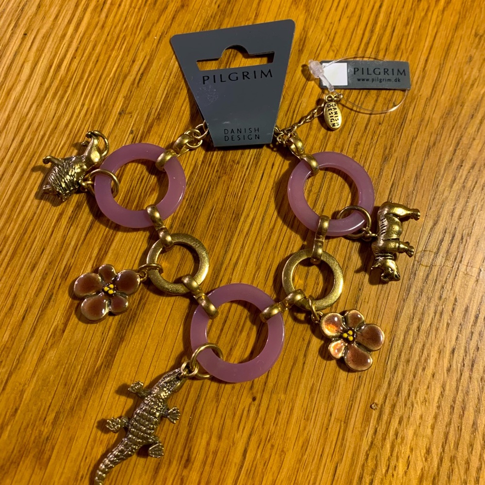 Pilgrim Danish Design Bracelet with animal and flower charms- NWT